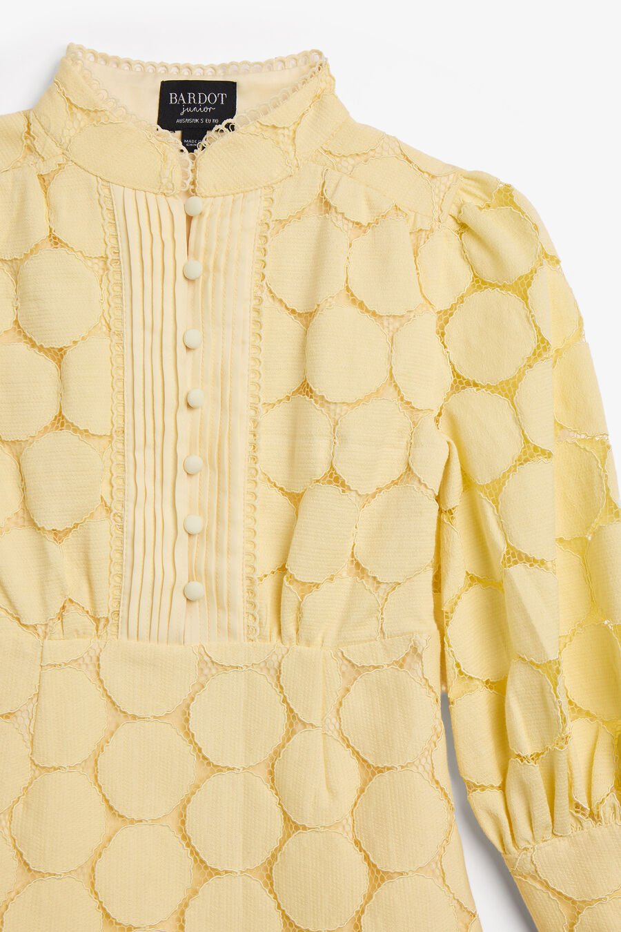 TAMARA SPOT DRESS in colour Lemon