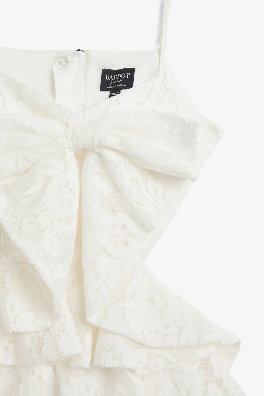 TULIP LACE BOW DRESS in colour ORCHID WHT
