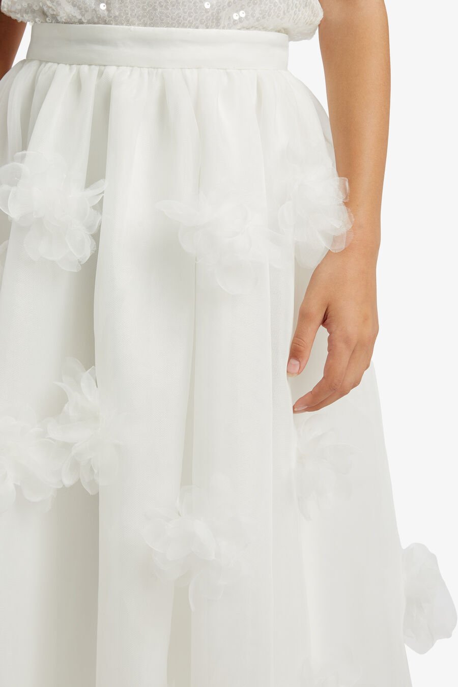 LENNY FLORAL SKIRT in colour IVORY