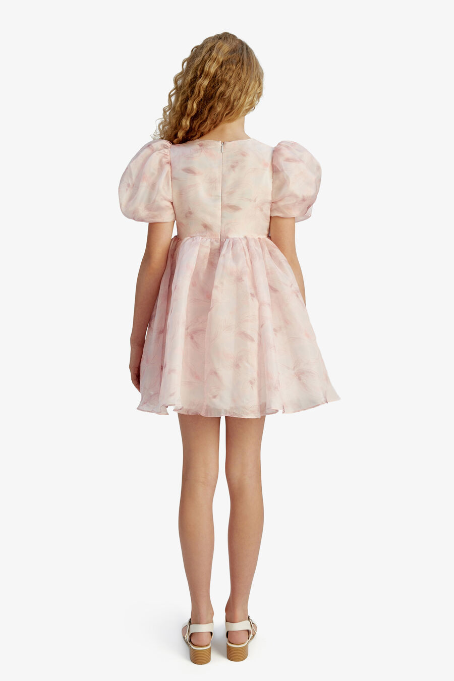 JULIET ORGANZA MINI DRESS in colour SOFT PINK