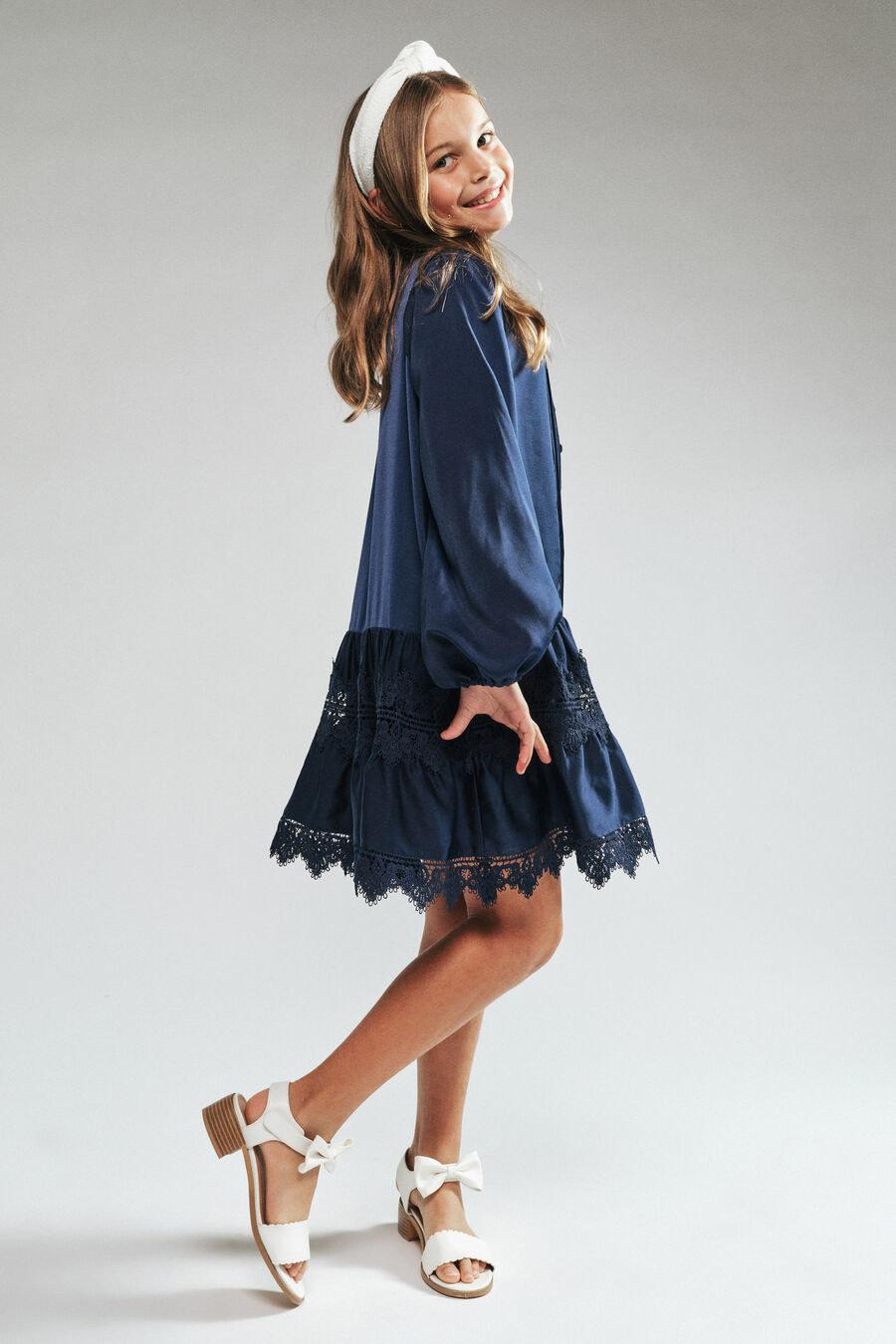 Girls Anie Satin Shirt Dress