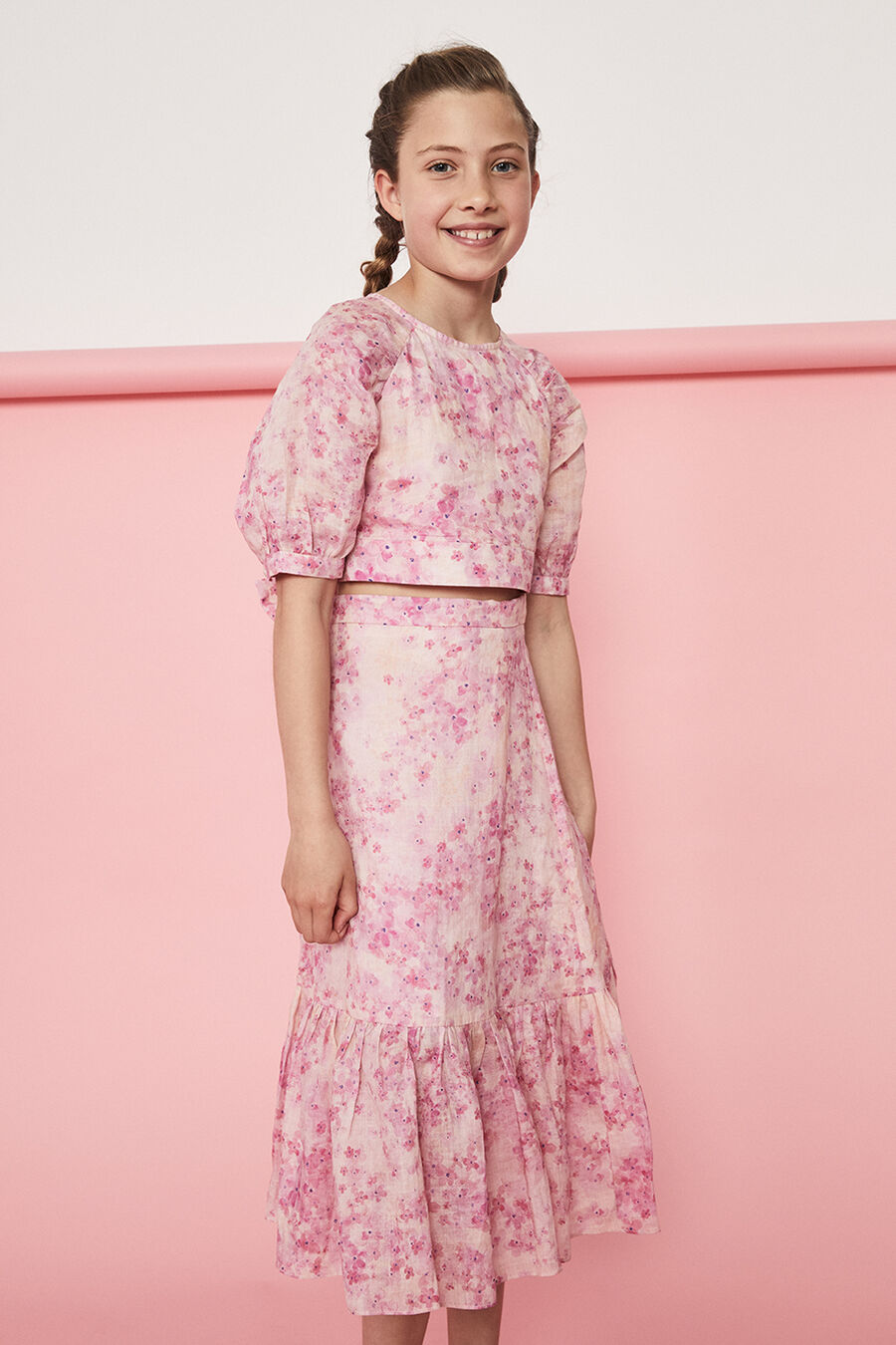 girls essie floral top