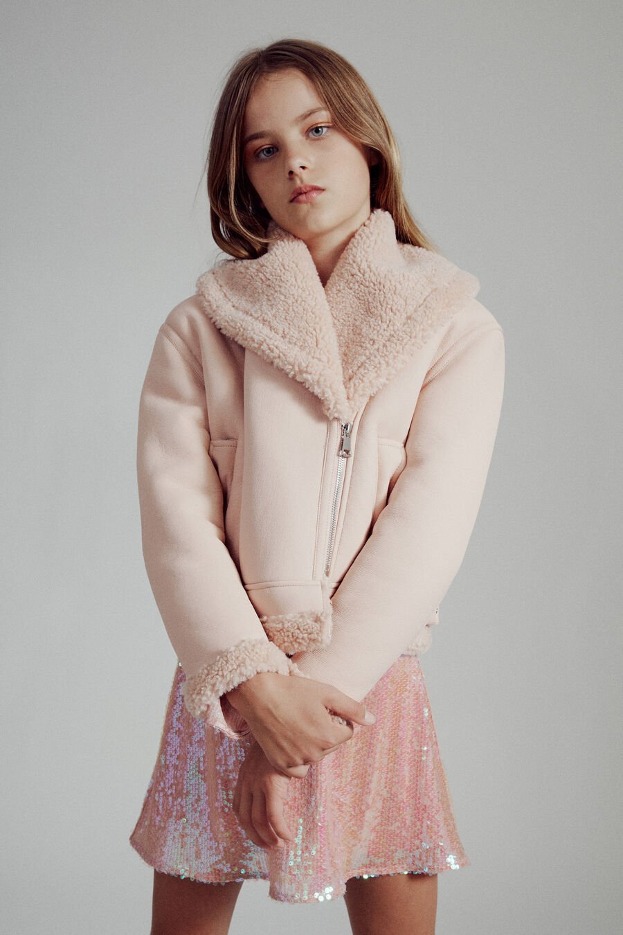 DASHA AVIATOR JACKET in colour DUST PINK