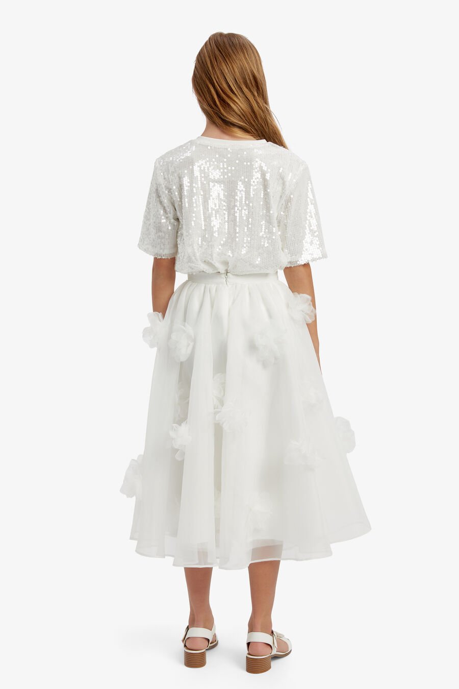 LENNY FLORAL SKIRT in colour IVORY