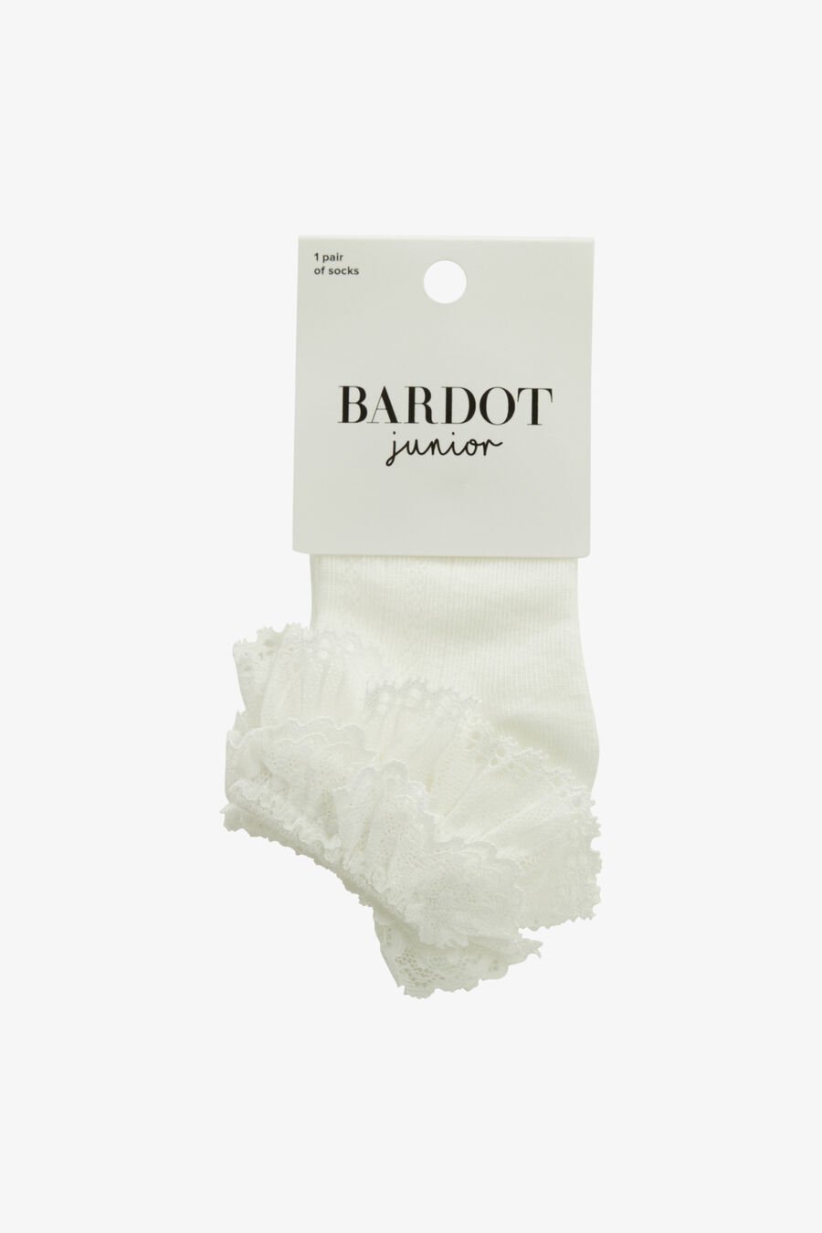 GIRLS ANKLE TWO FRILL SOCK in colour WHITE