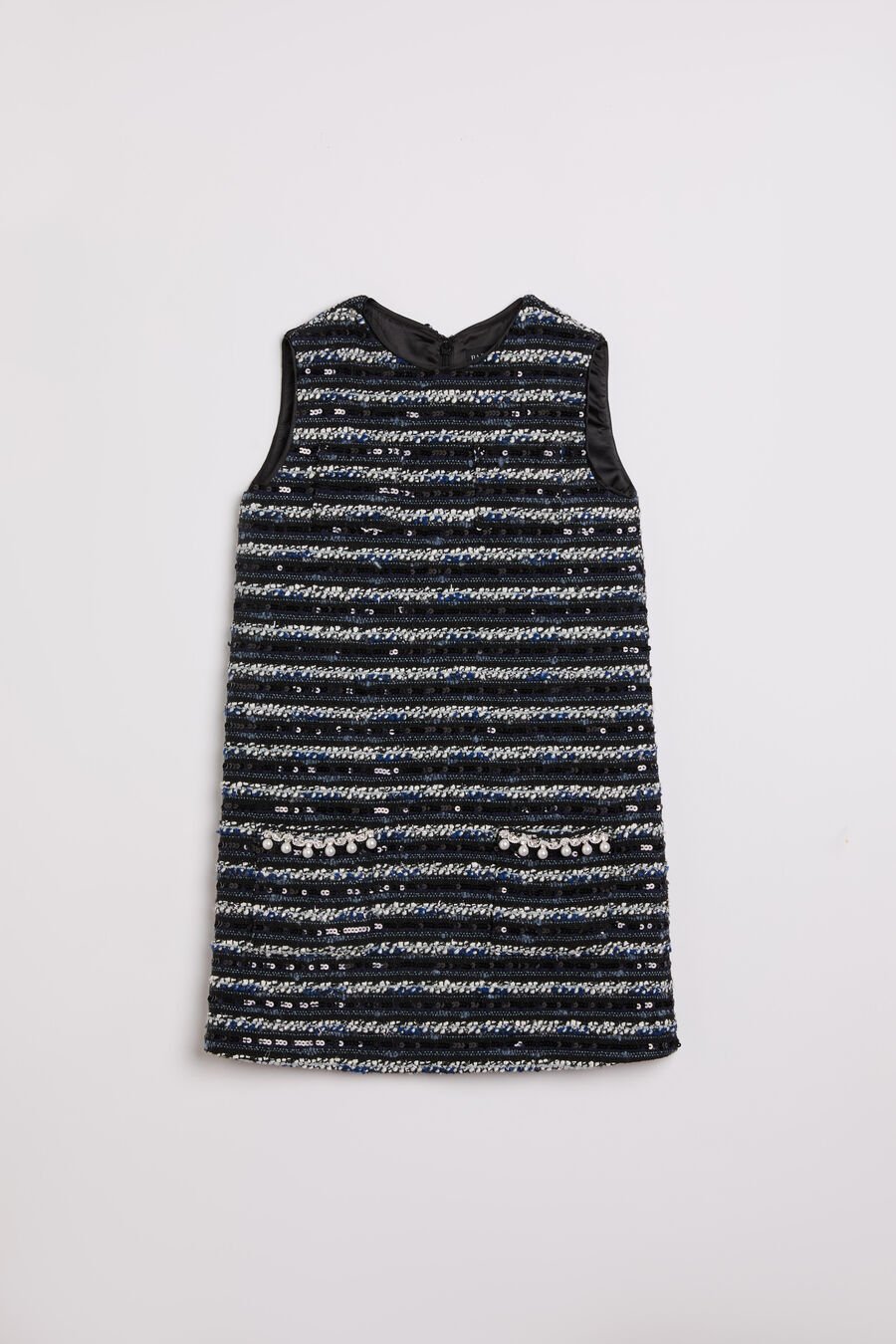 LANA BOUCLE DRESS in colour NAVY/BLACK