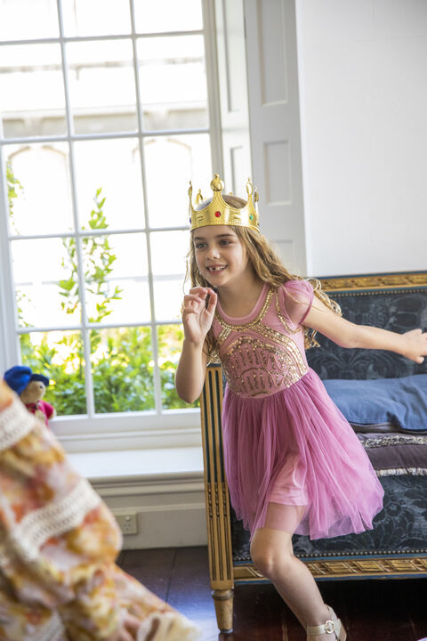 GIRLS TAYLOR SEQUIN DRESS in colour PETAL PINK