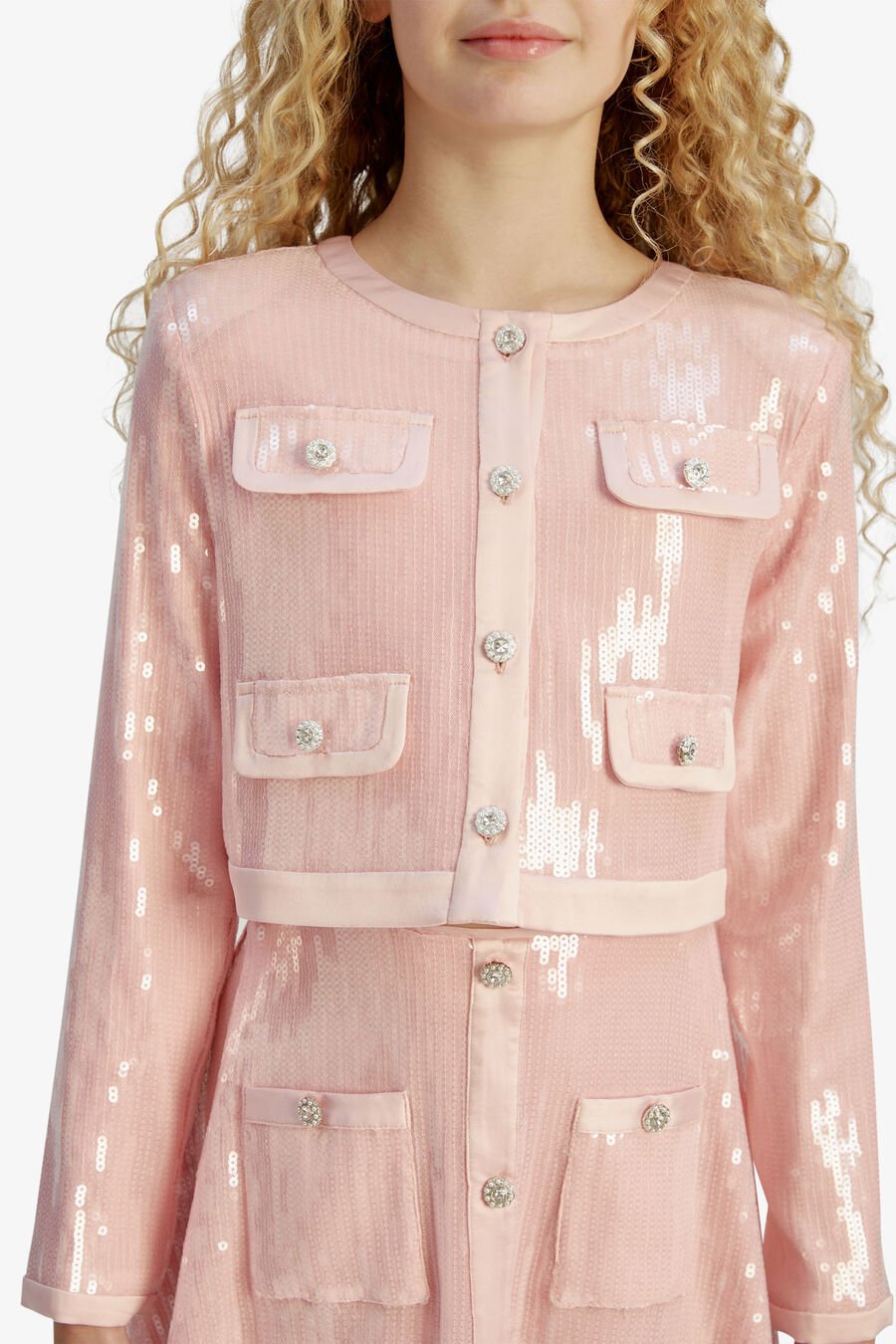 NOAH SEQUIN JACKET in colour PINK ICING