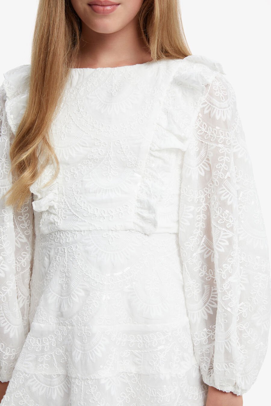 LORETTA CHIFFON DRESS in colour IVORY