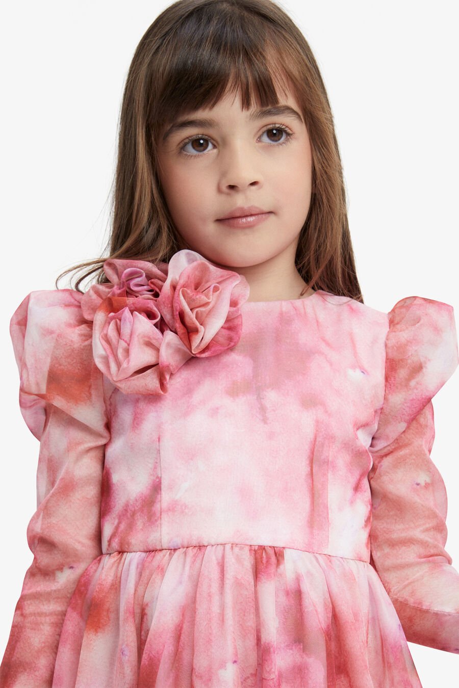 CUPID FLOWER MINI DRESS in colour Pink Tie Dye