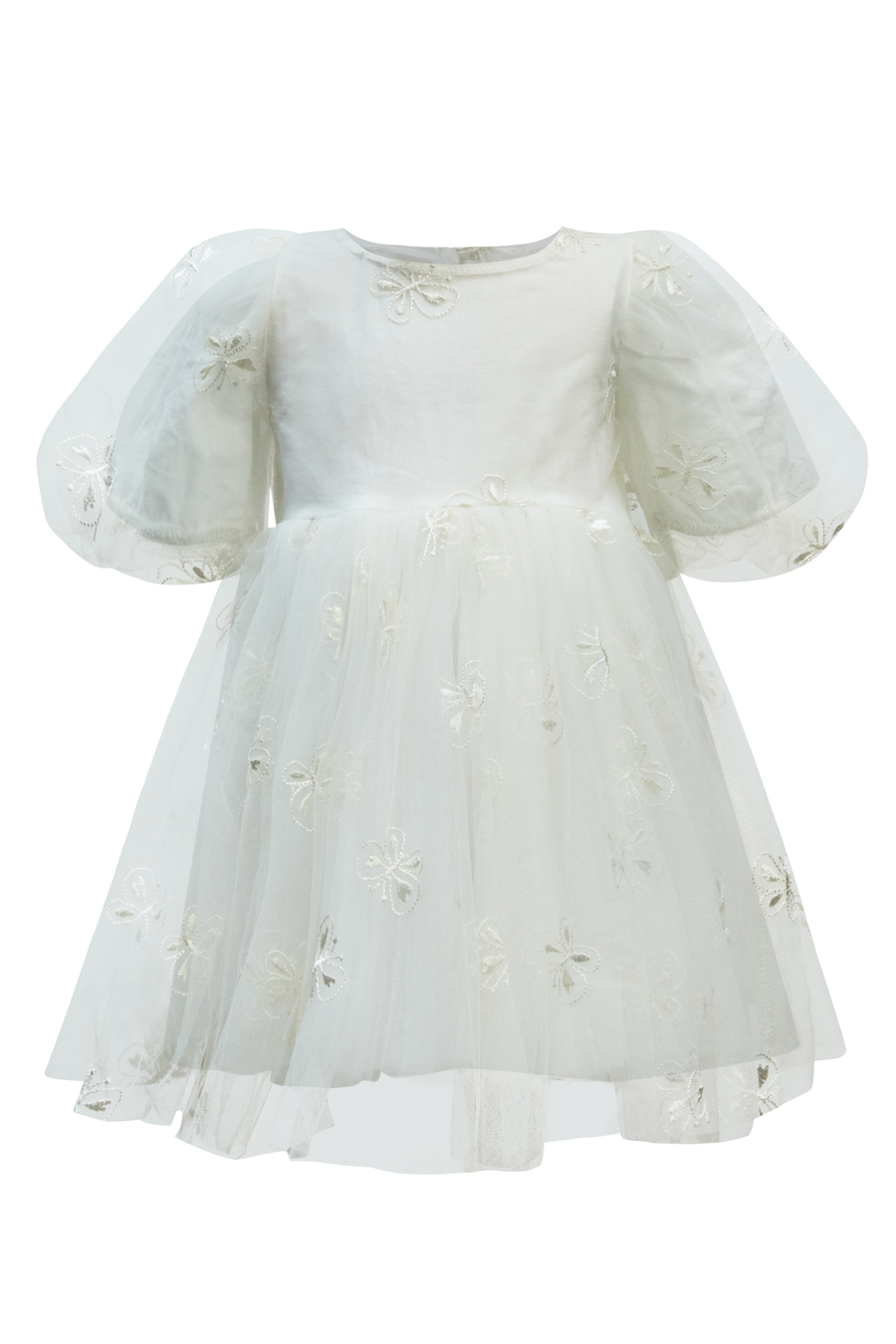 BUTTERFLY TULLE MINI DRESS in colour ORCHIDWHT