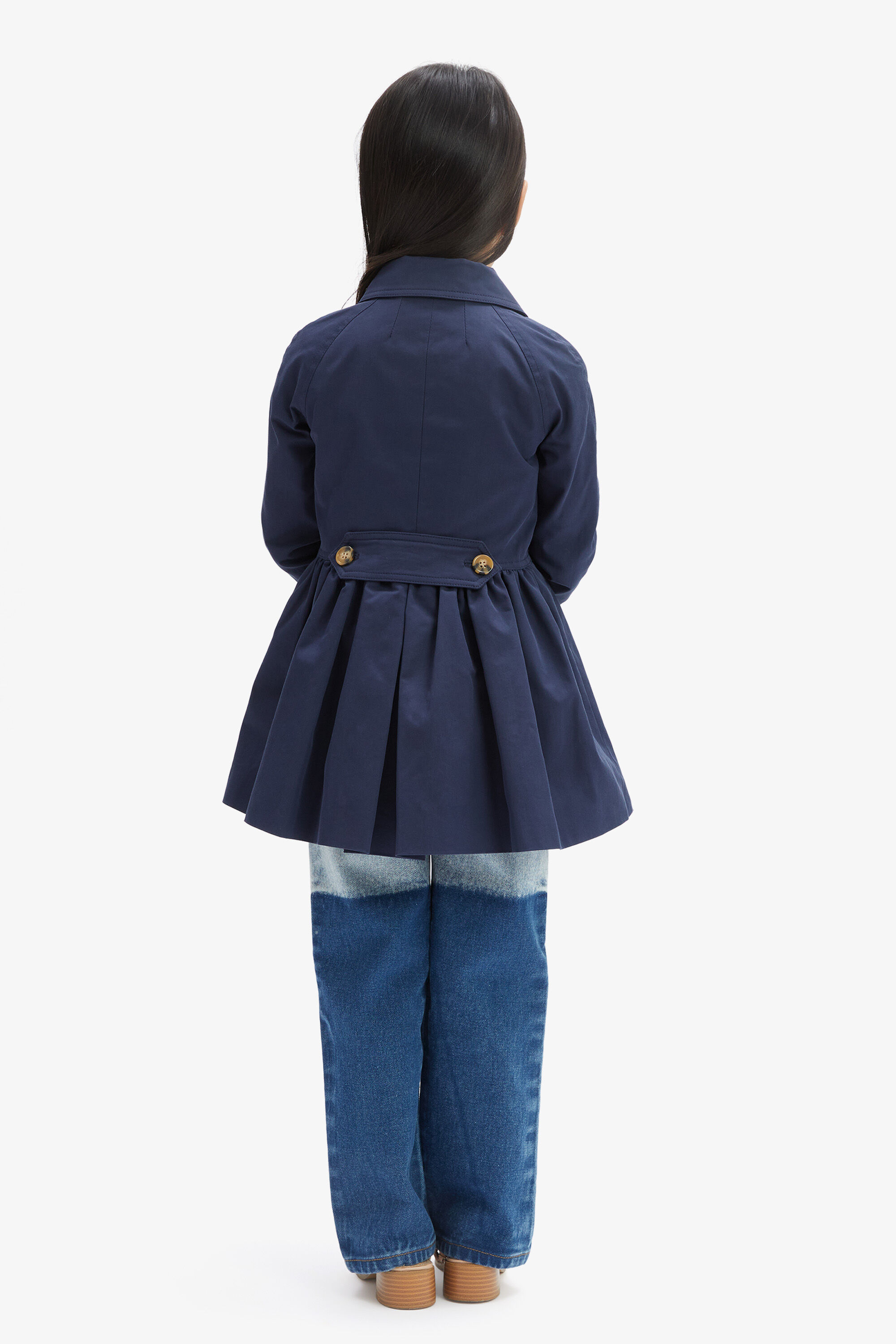 Girls Mia Classic Trench In Navy Bardot Junior
