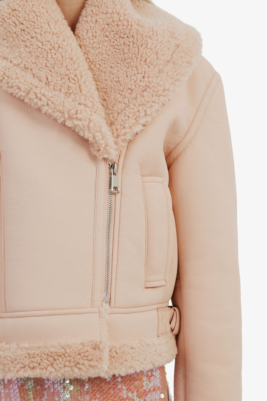 DASHA AVIATOR JACKET in colour DUST PINK