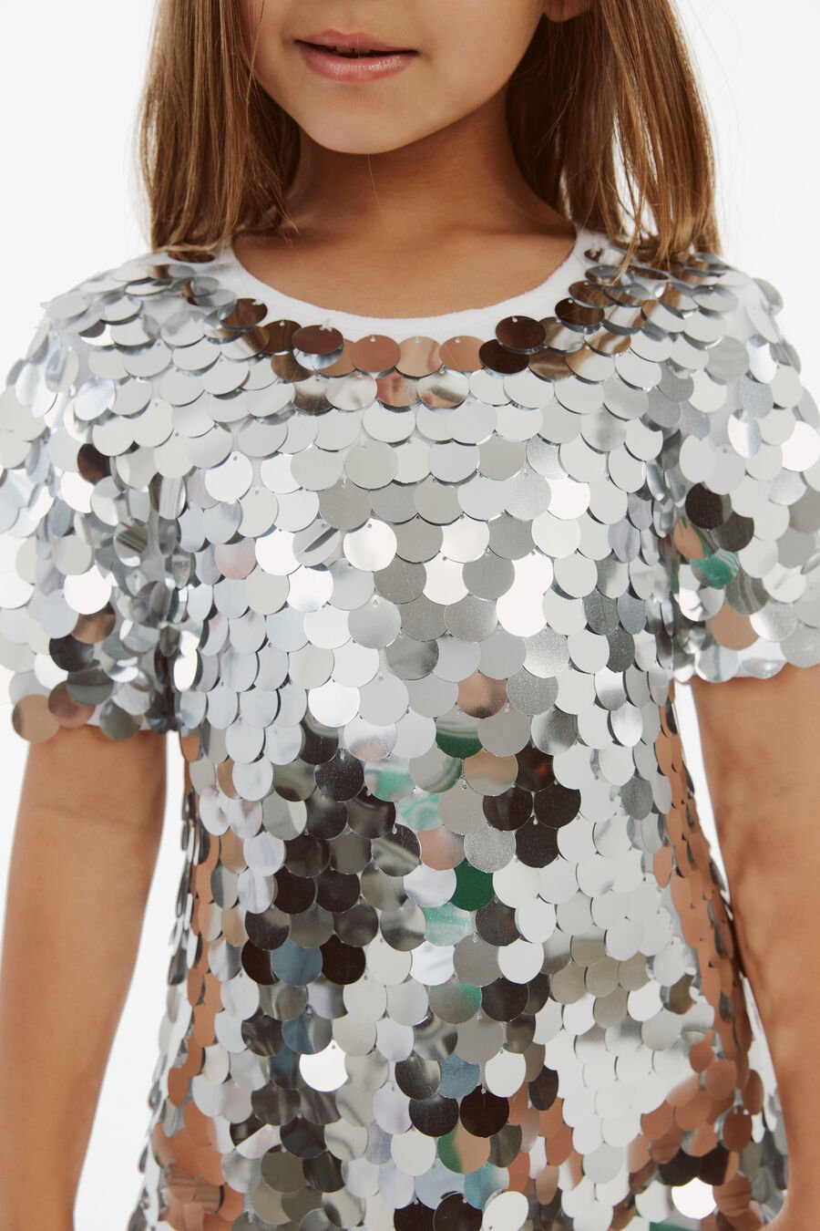 SUMAYA MINI SEQUIN DRESS in colour SILVER SEQ