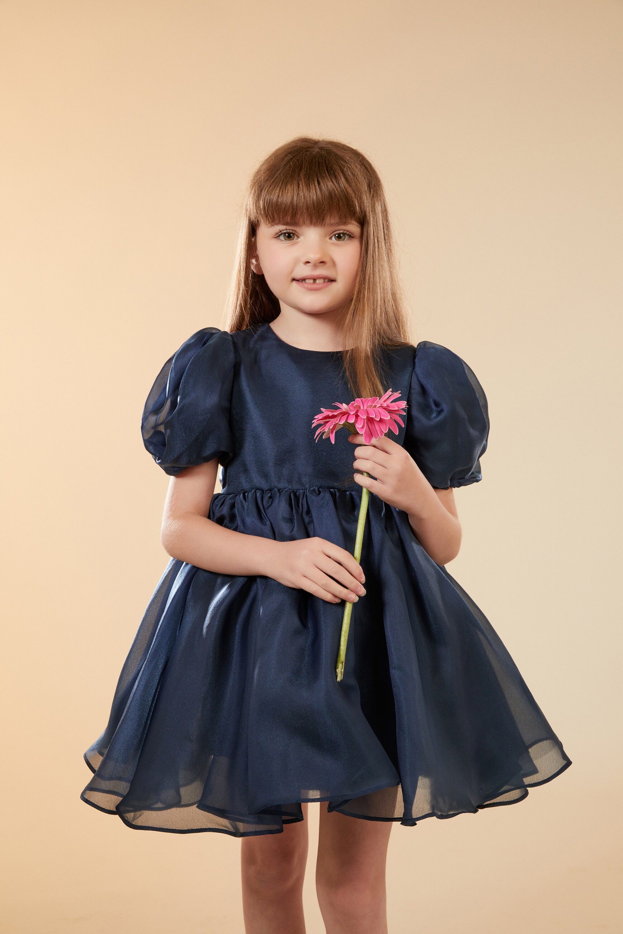 Girls Juliet Organza Mini Dress In Navy Bardot Junior