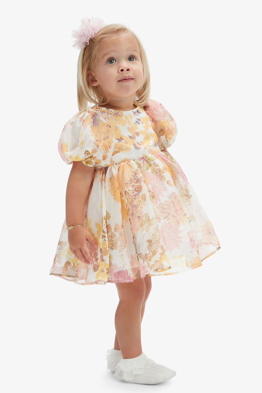 SYLVIE MINI DRESS in colour Yellow Floral