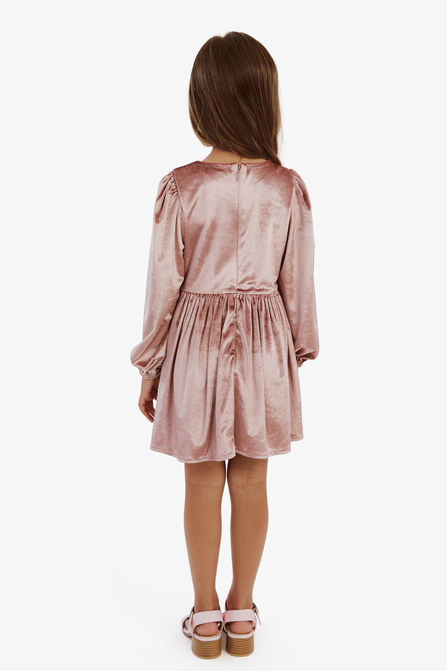 LINDSEY VELOUR MINI DRESS in colour DUSTY ROSE