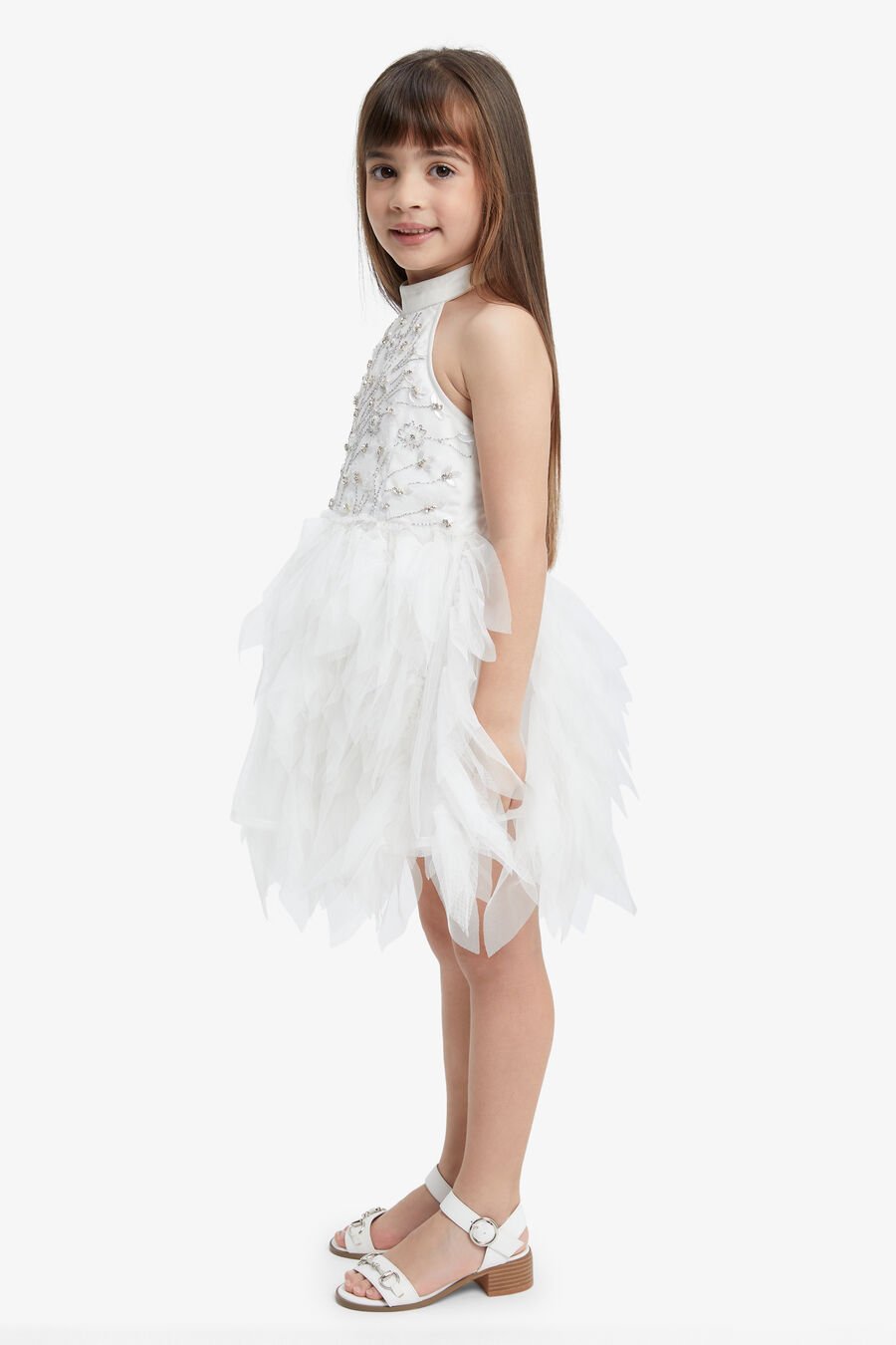 SYLVIE BEADED DRESS in colour IVORY