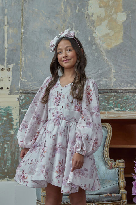 GIRLS RAISA MINI DRESS in colour BLOSSOM