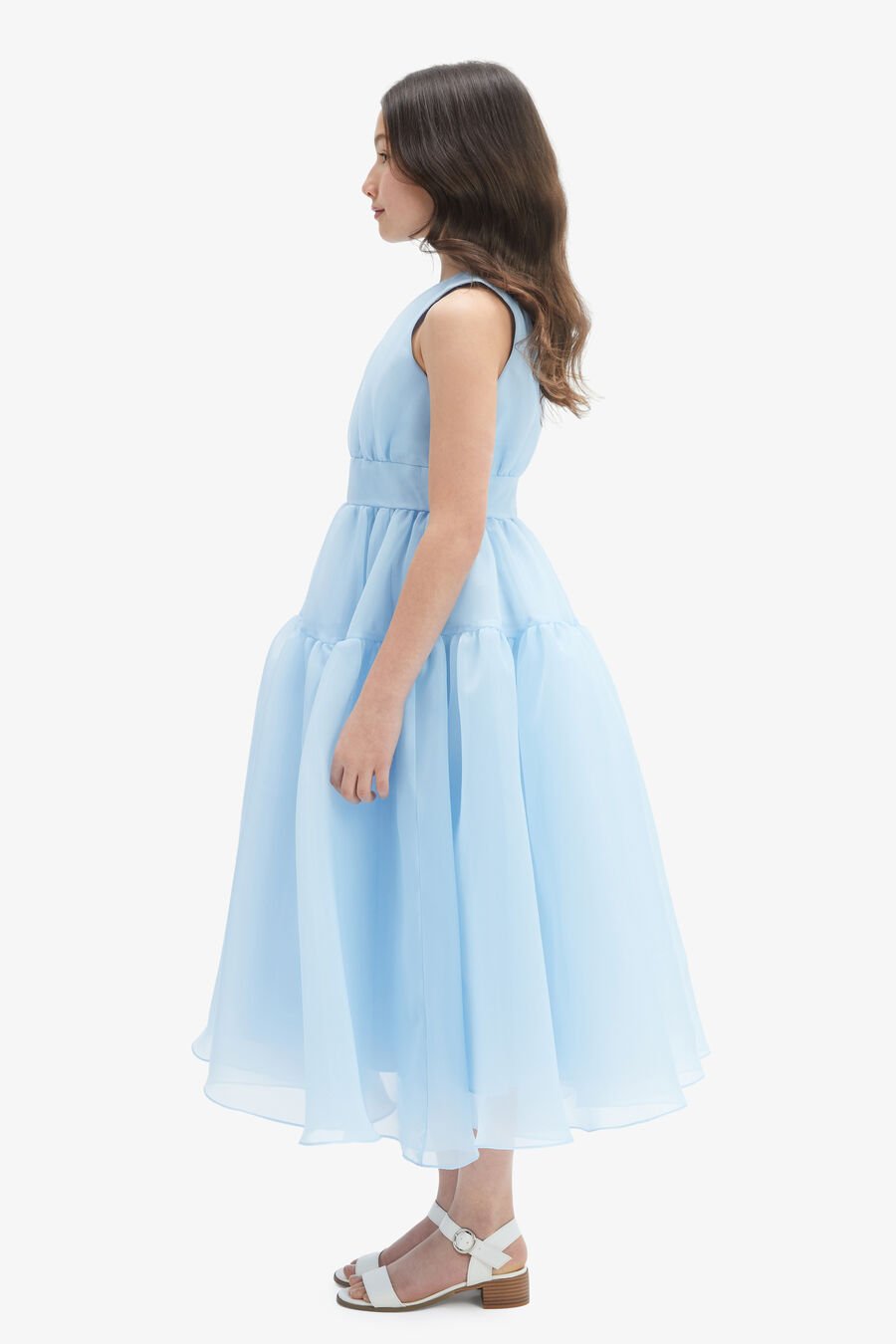 AVA MIDI DRESS in colour BLUE BELL