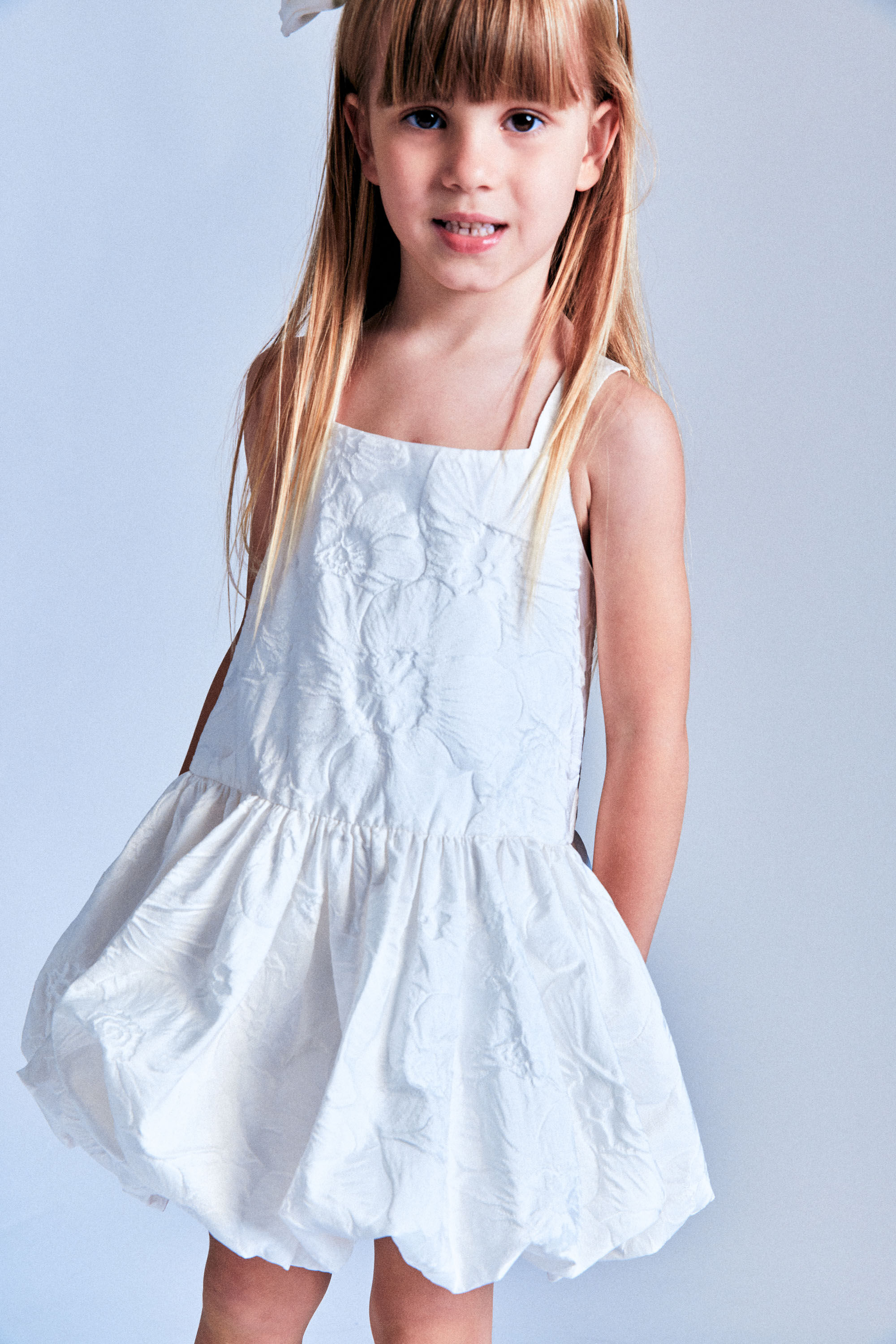 Girls Elianna Mini Dress In White Bardot Junior