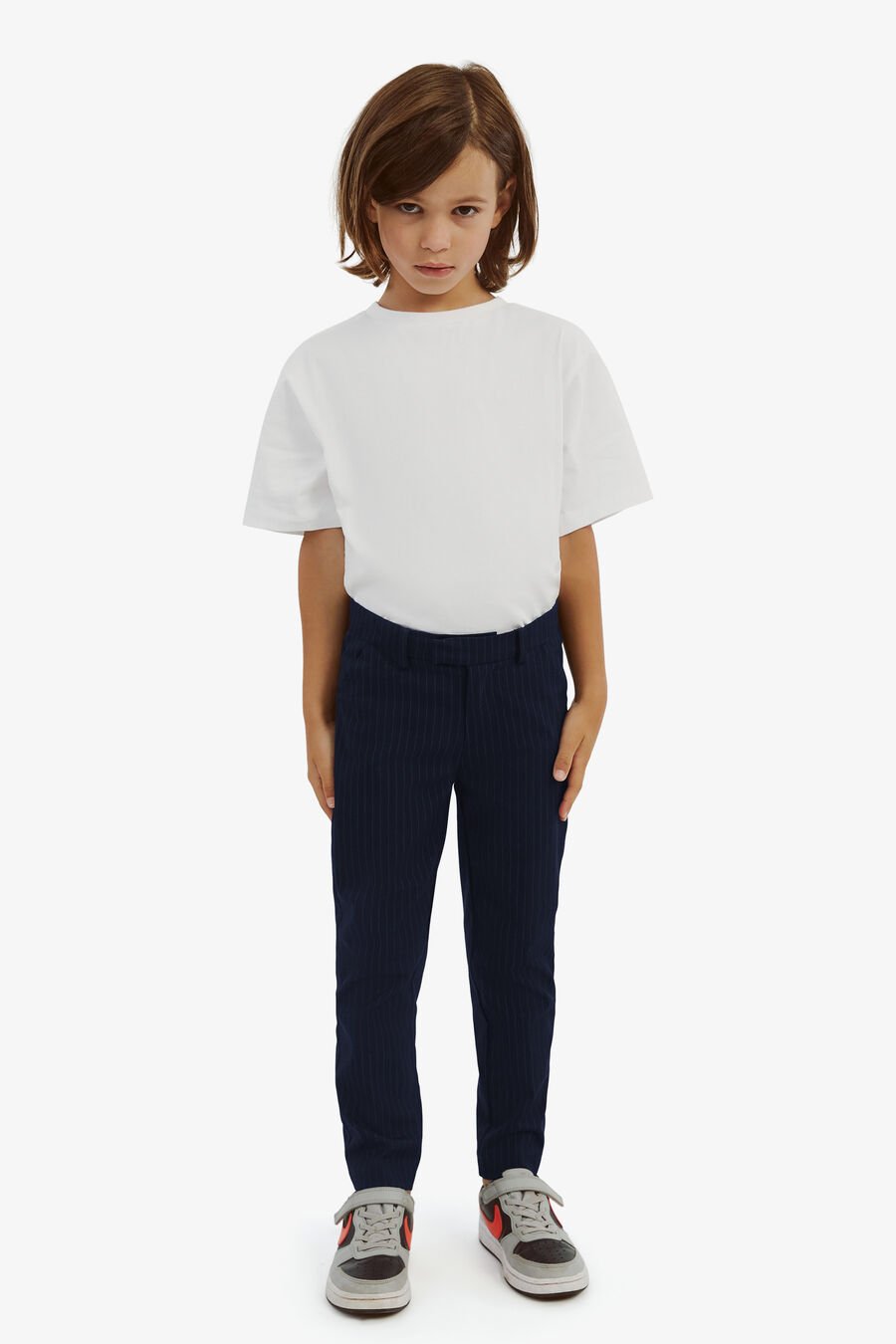 CHARLES PIN STRIPED PANT in colour Navy Pinstripe