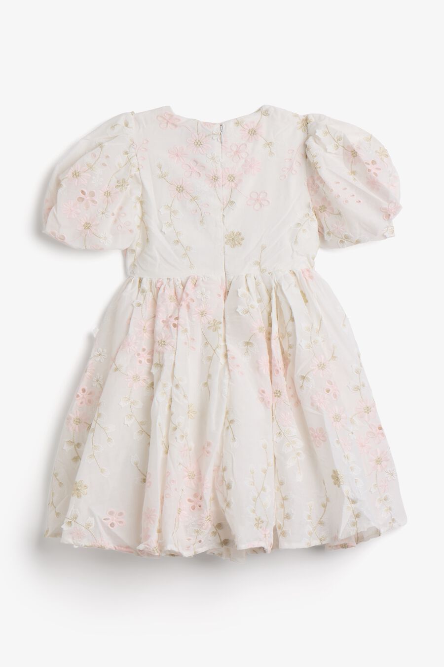 Girls Embroidered Poof Mini Dress