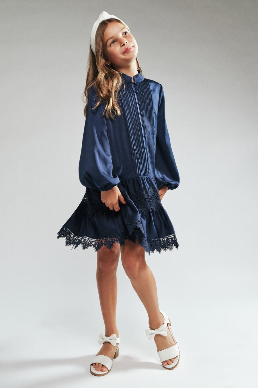Girls Anie Satin Shirt Dress