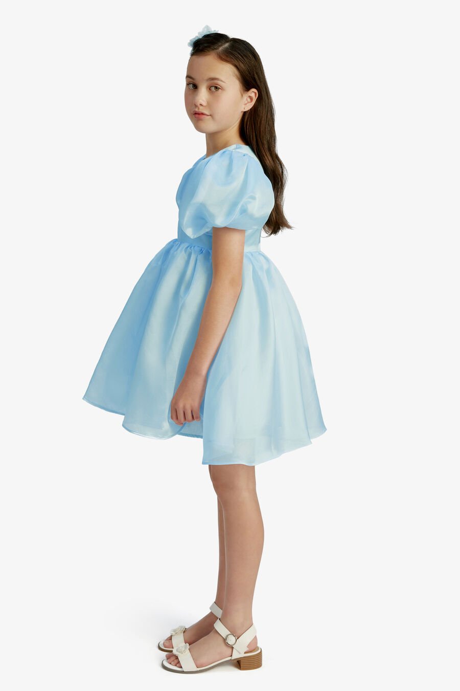 JULIET ORGANZA MINI DRESS in colour SOFTBLUE