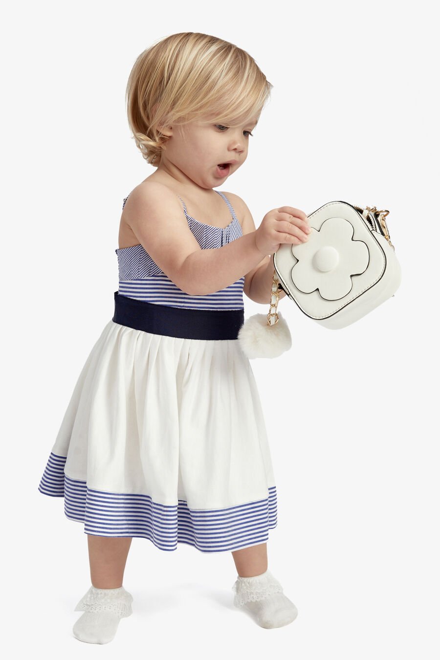FRENCHY DRESS in colour Navy Stripe