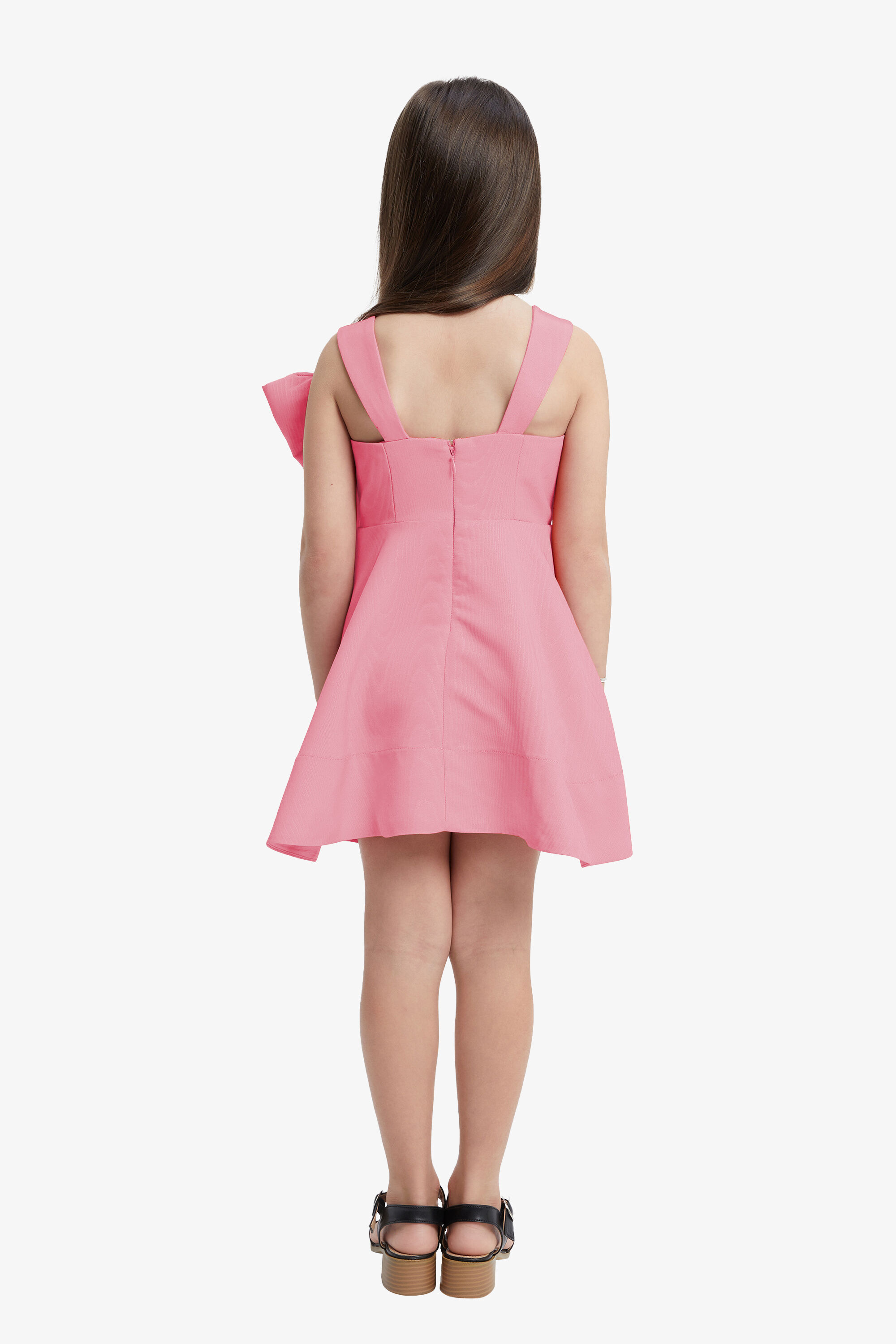 Girls Stefania Mini Bow Dress In Bliss Pink Bardot Junior