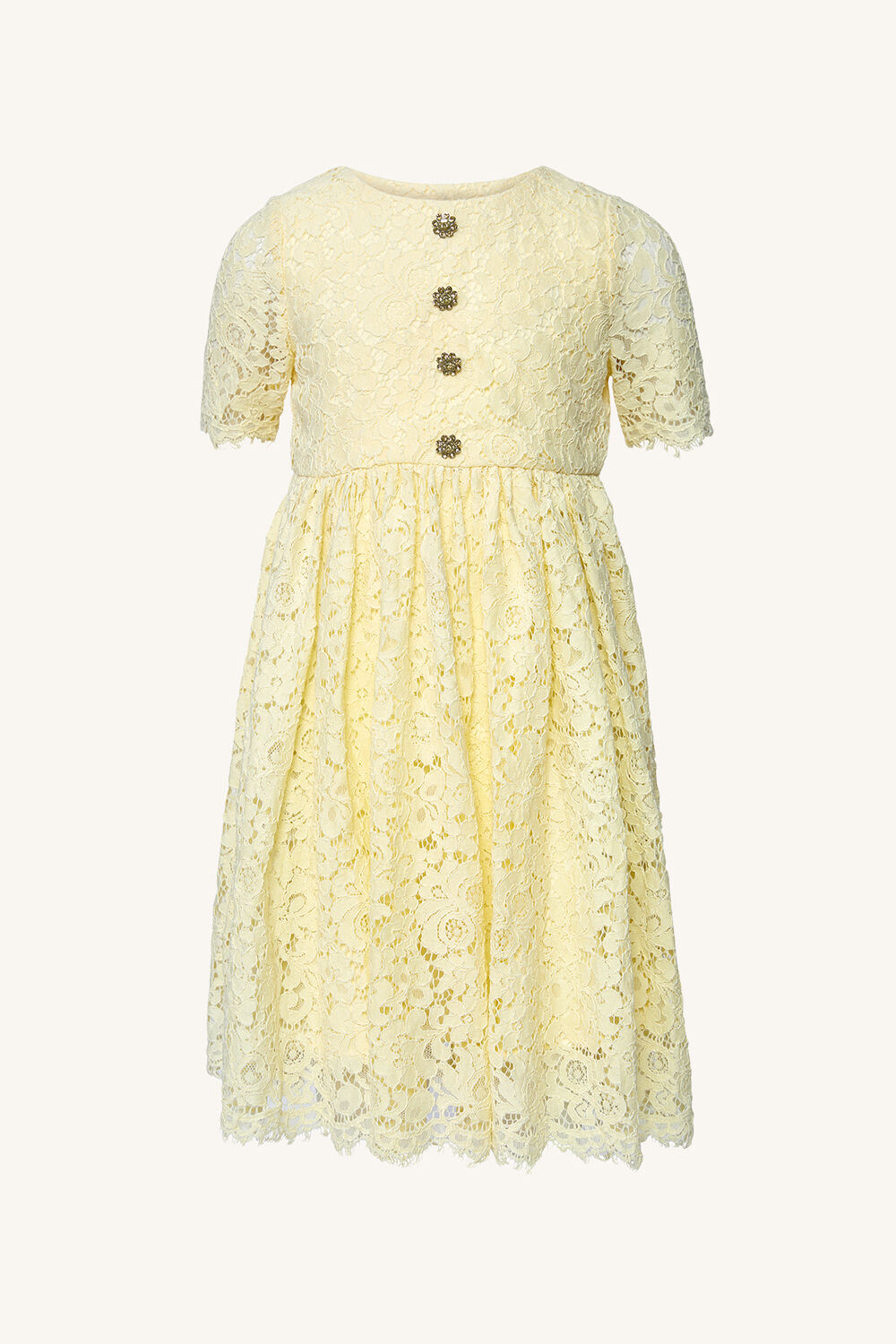 Girls BAILEE LACE DRESS in colour BUTTERCUP
