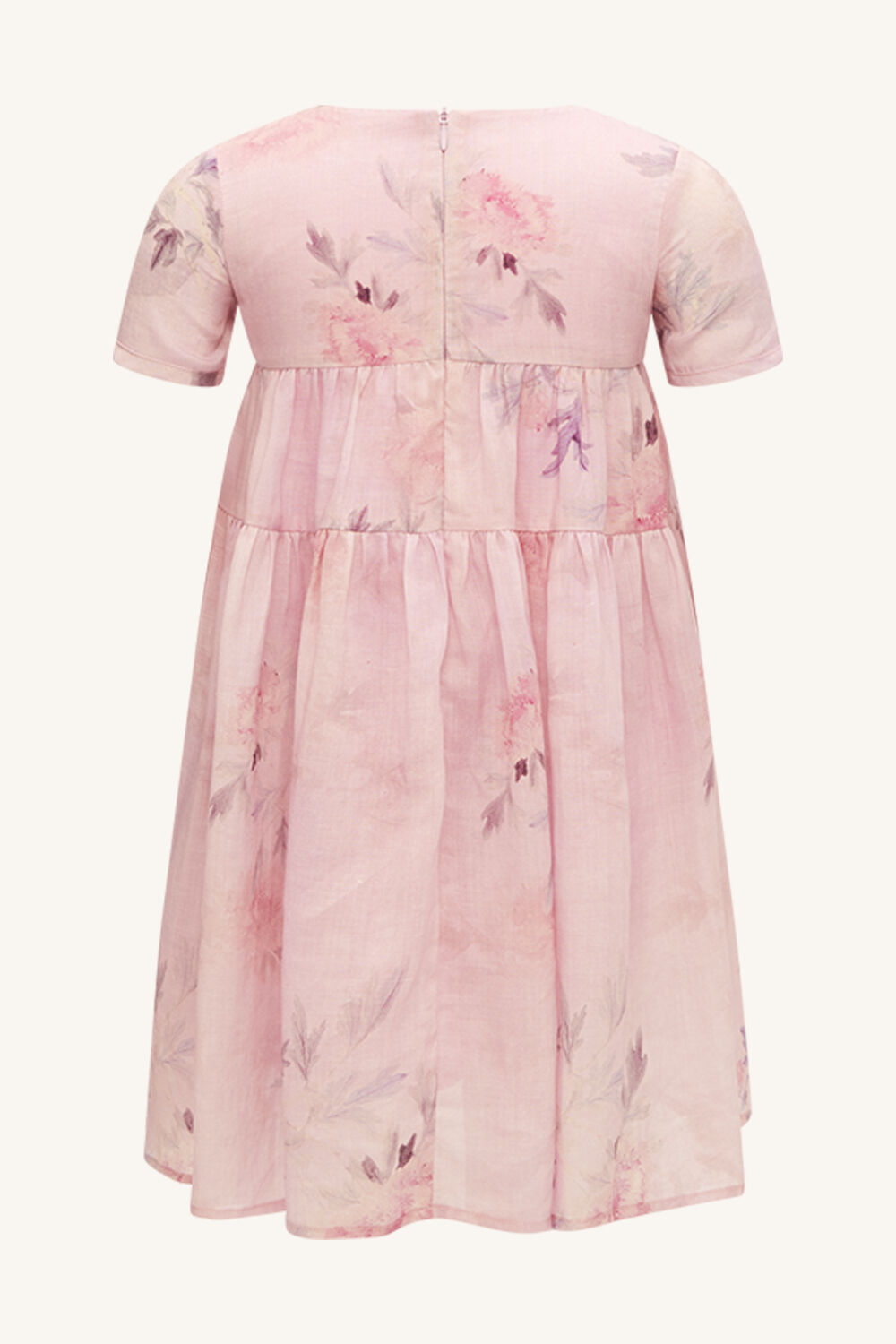 GIRLS ella floral tiered dress in colour PEACH WHIP