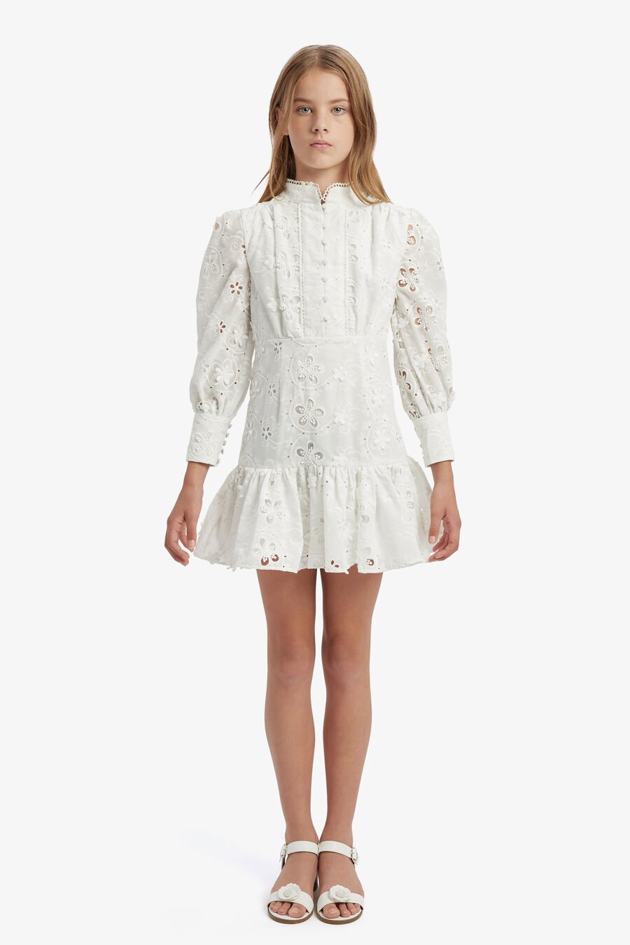 TALINA EMBROIDERED DRESS in colour Orchid White