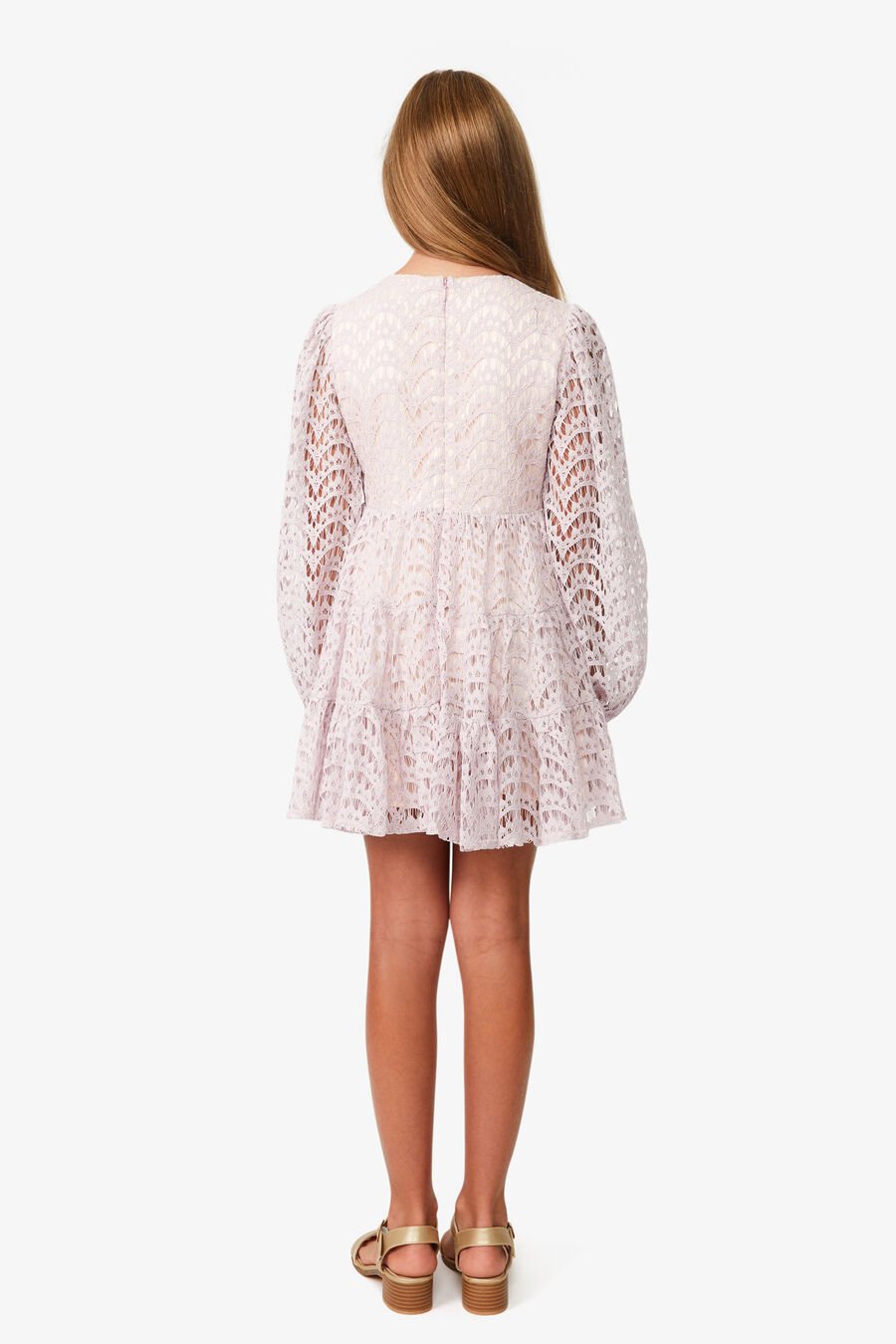 ELLA LACE DRESS in colour DUSTY PINK