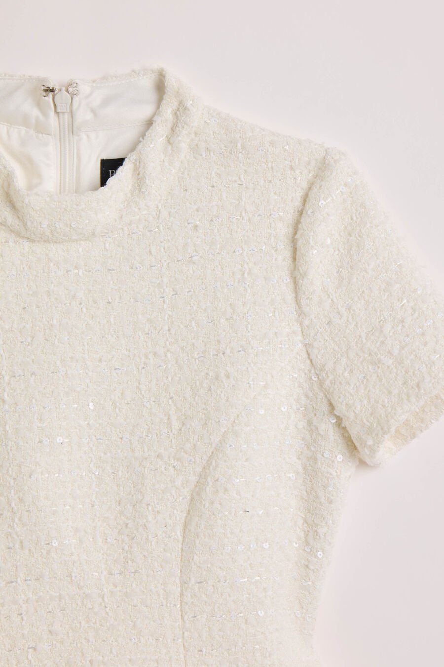 ZEPHYRA BOUCLE MINI DRESS in colour Ivory