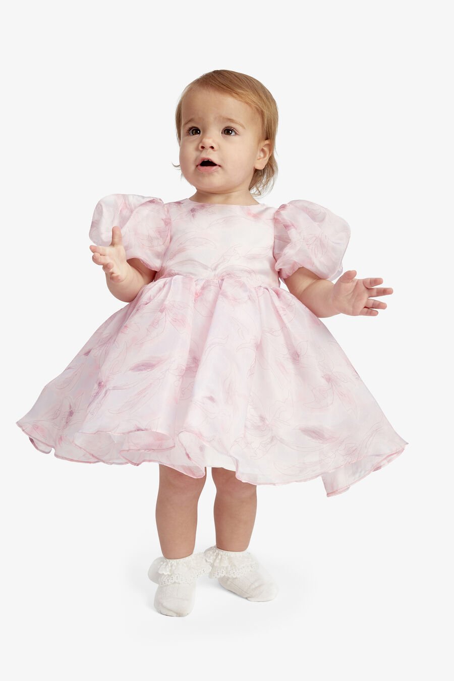 JULIET ORGANZA MINI DRESS in colour SOFT PINK