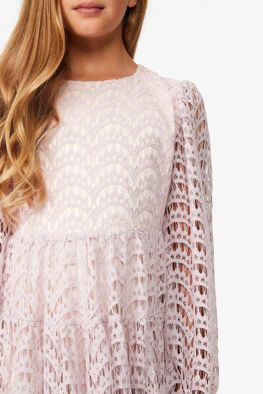 ELLA LACE DRESS in colour DUSTY PINK
