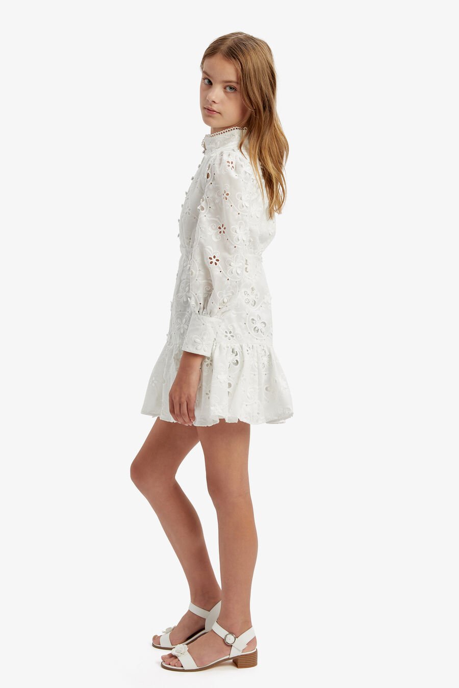 TALINA EMBROIDERED DRESS in colour Orchid White