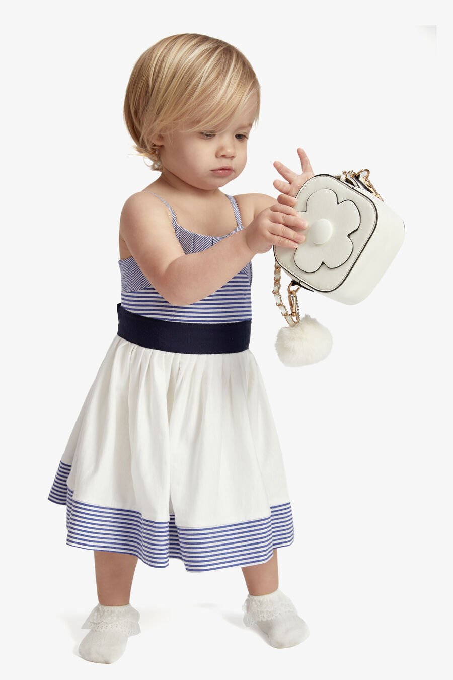 FRENCHY DRESS in colour Navy Stripe