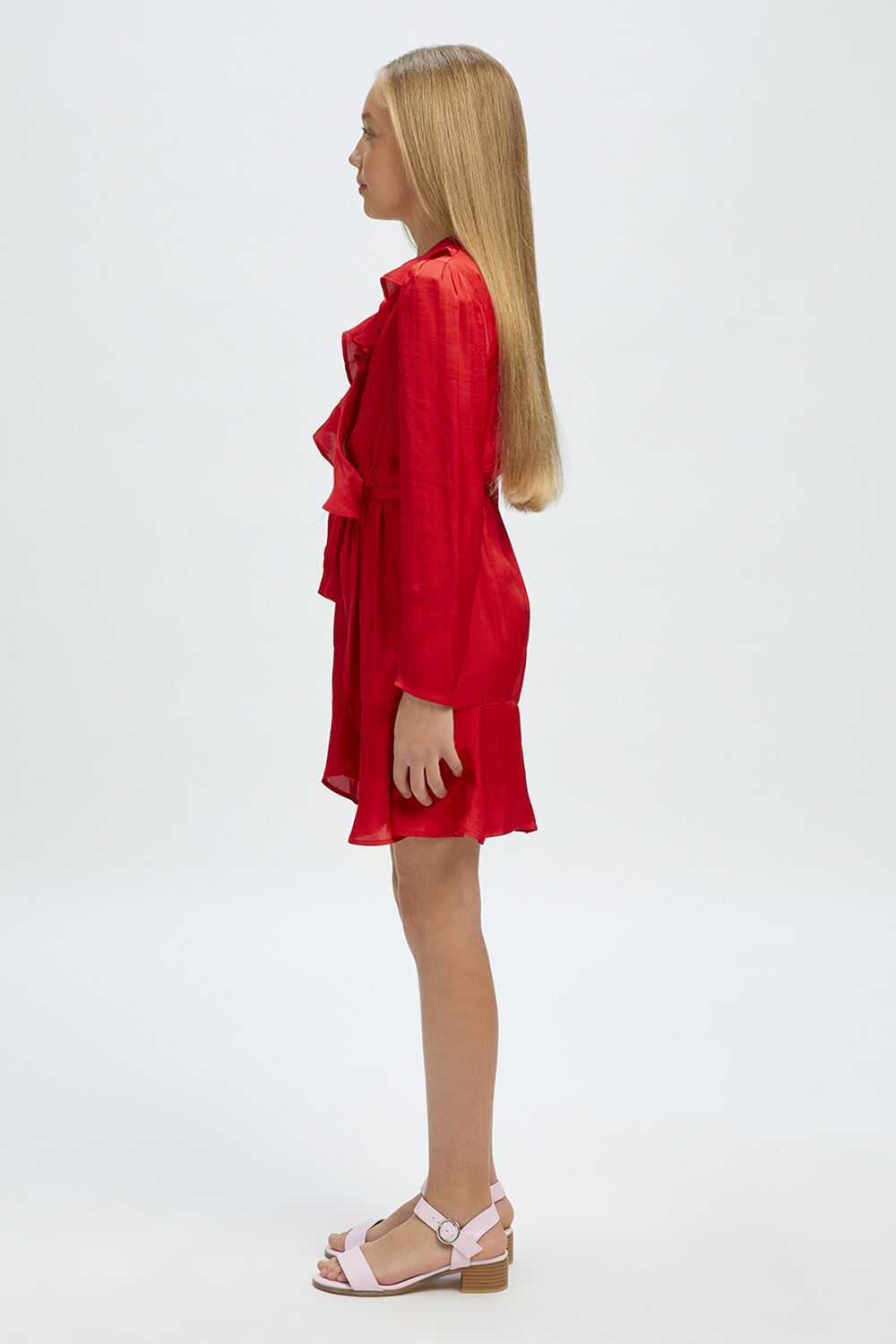 GIRLS WINONA WRAP DRESS in colour FIESTA