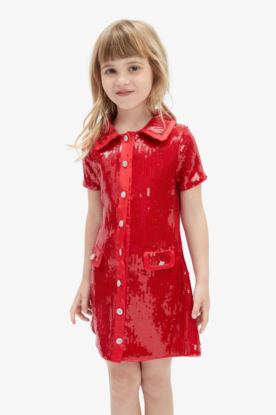 NOAH SEQUIN MINI DRESS in colour RED