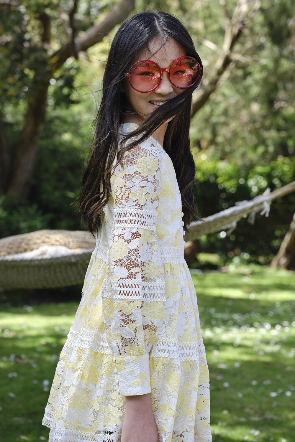 Bardot yellow lace dress online