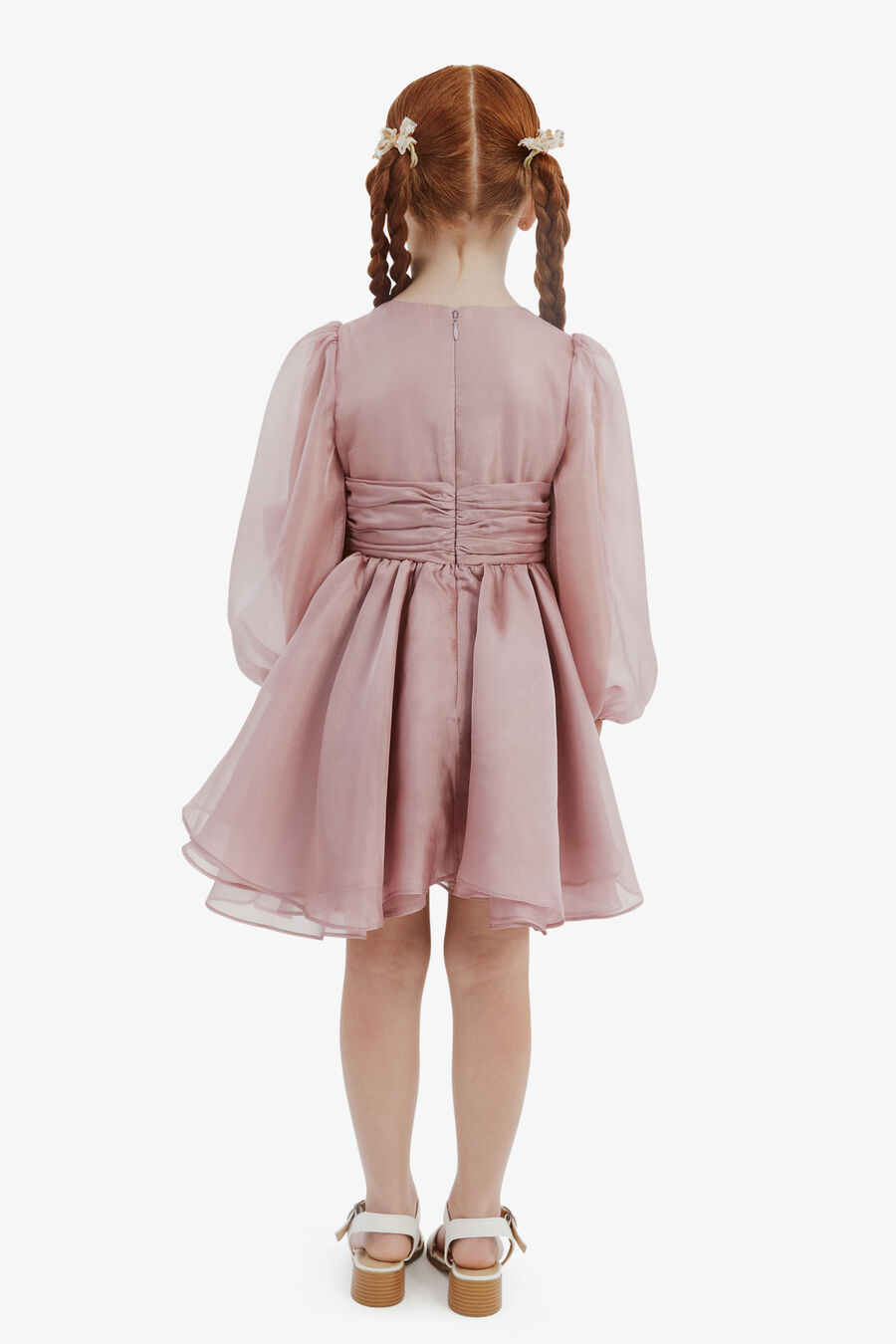 ENYA ORGANZA MINI DRESS in colour DUSTY ROSE
