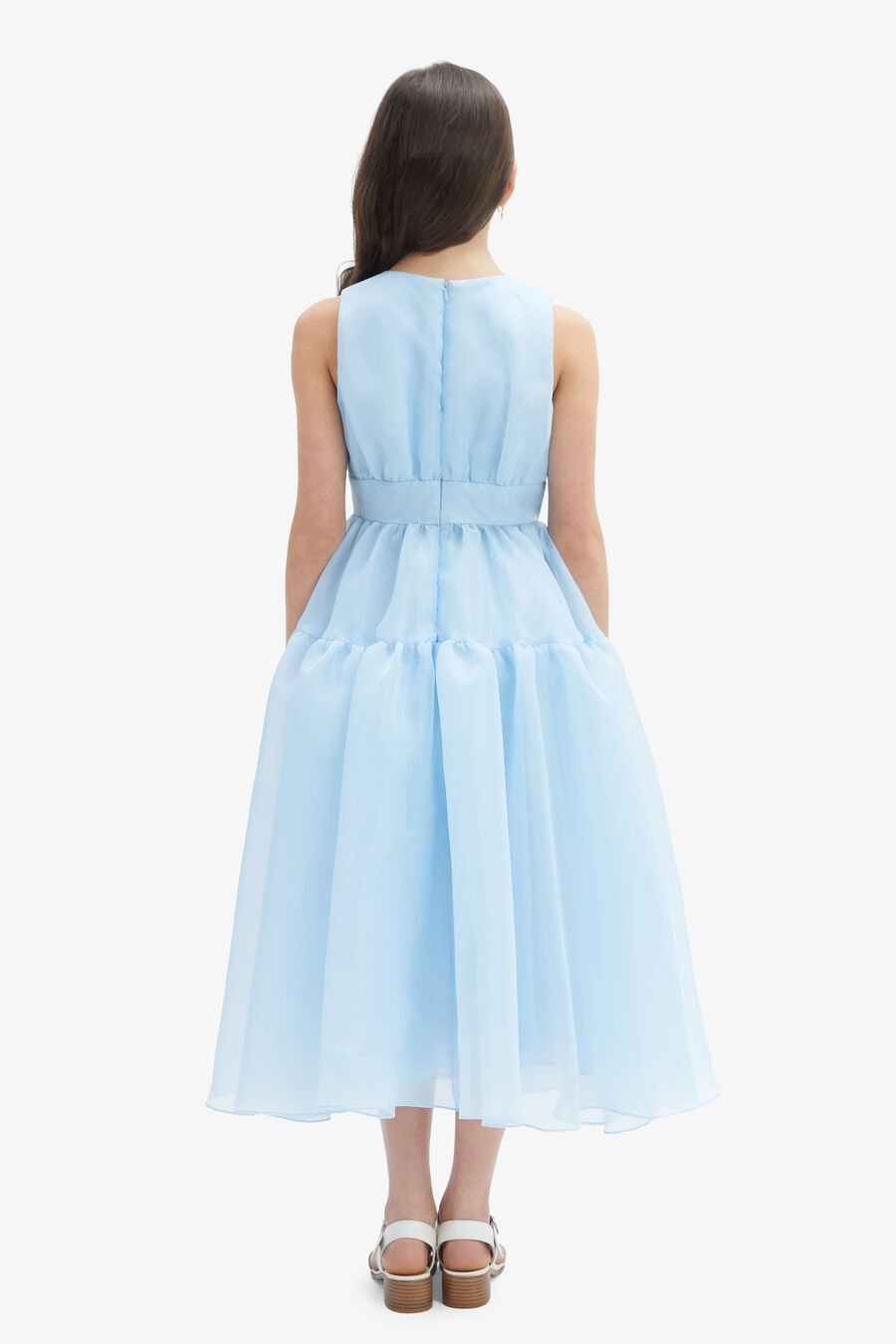 AVA MIDI DRESS in colour BLUE BELL