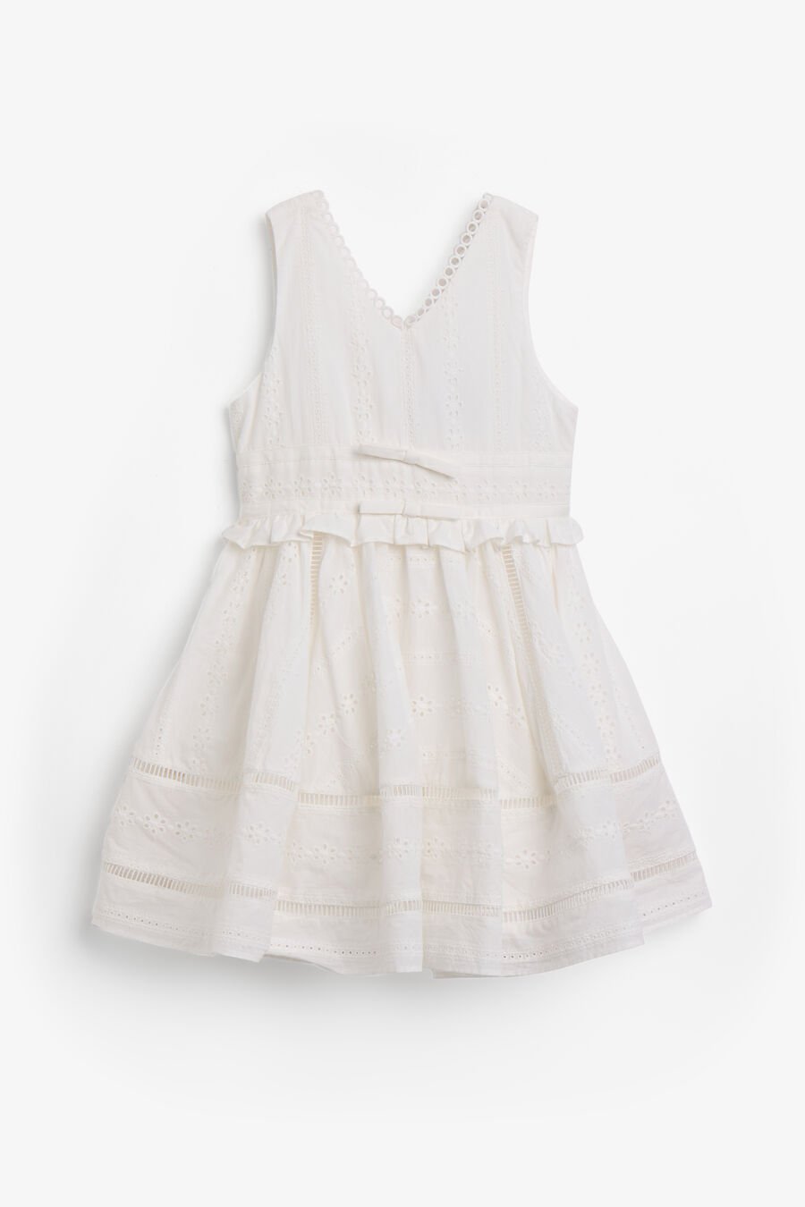 LULU BRODERIE MINI DRESS in colour Orchid White