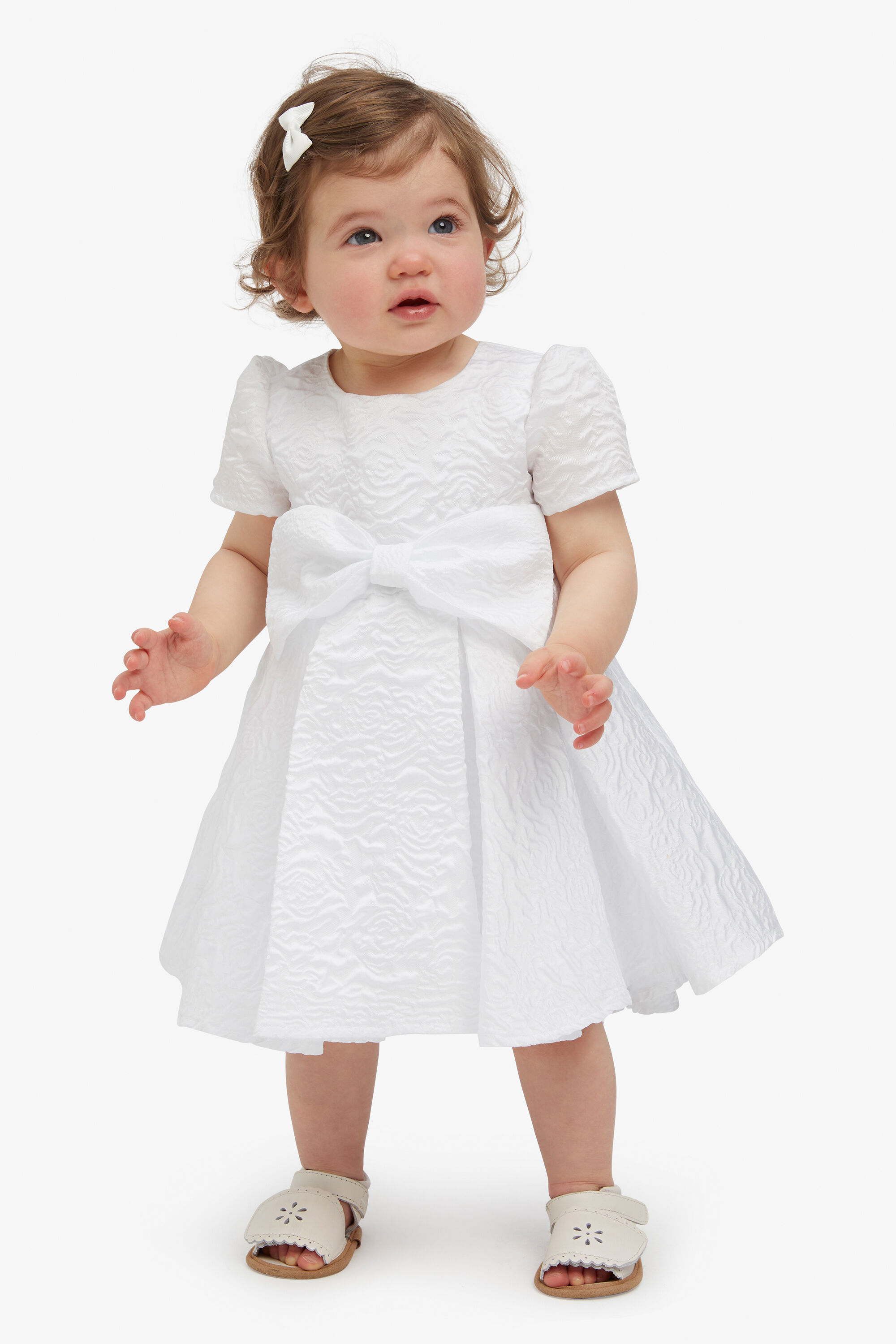 Baby Girl Isla Bow Dress In Orchid White Bardot Junior
