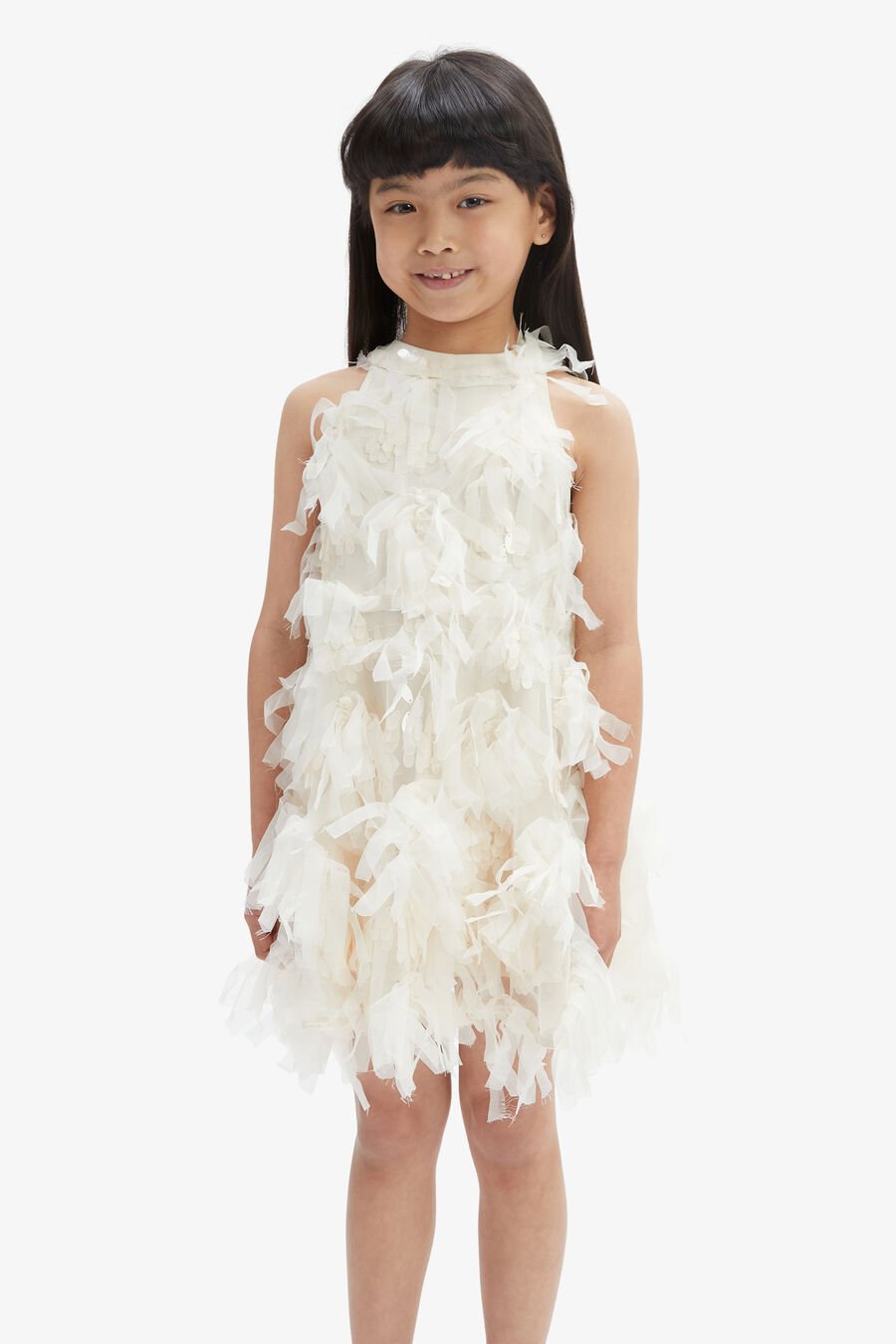 ELLE MINI HALTER DRESS in colour IVORY