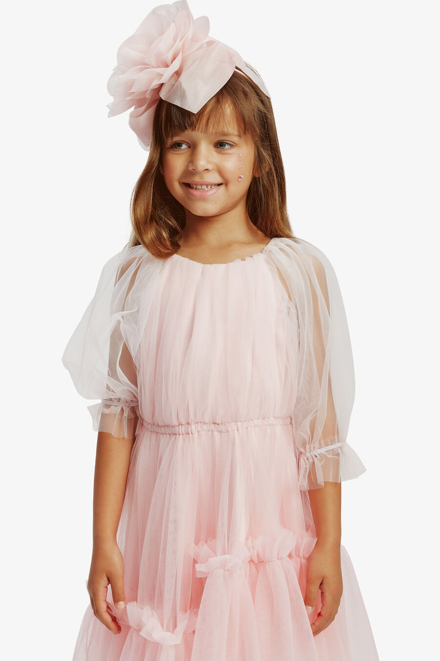 SIARA OMBRE TULLE GOWN in colour PINK DAWN