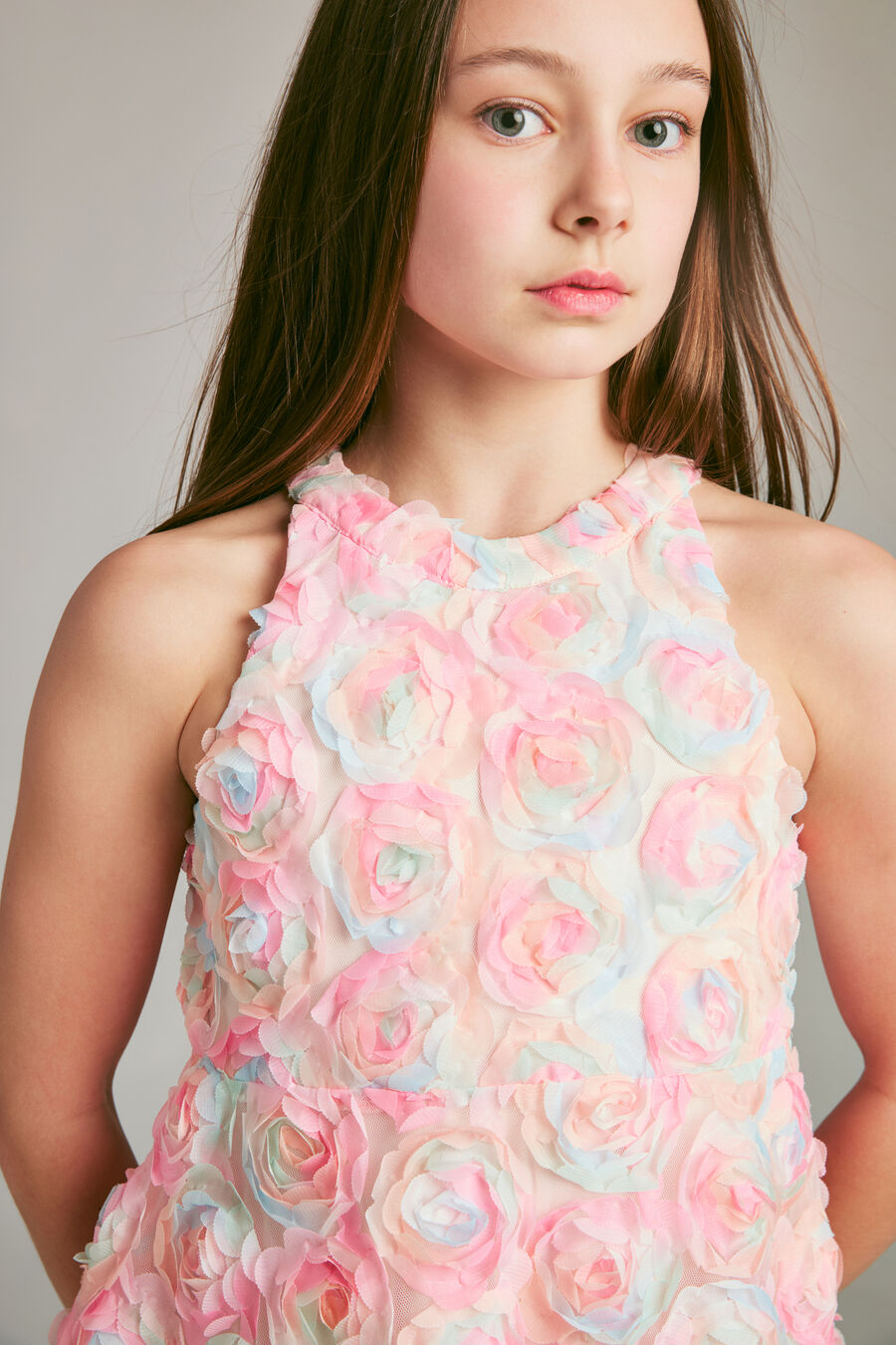 Girls Rainbow Florette Mini Dress